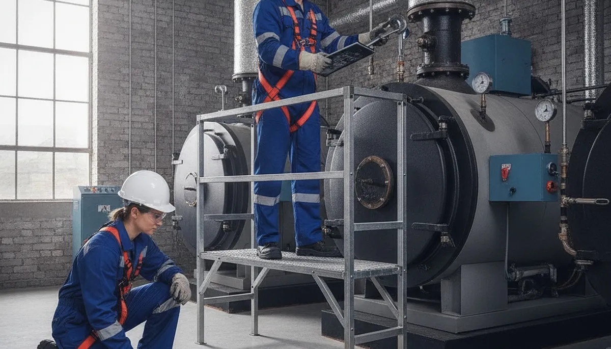 Sacramento, CA plumber inspecting a home boiler for repair service