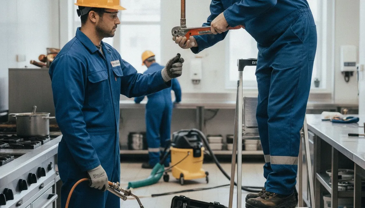 Emergency plumber in Sacramento, CA responding to a burst pipe repair call