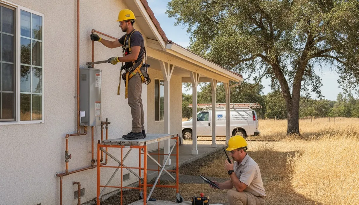 Sacramento, CA plumber repairing a residential plumbing issue for local plumbing repair service