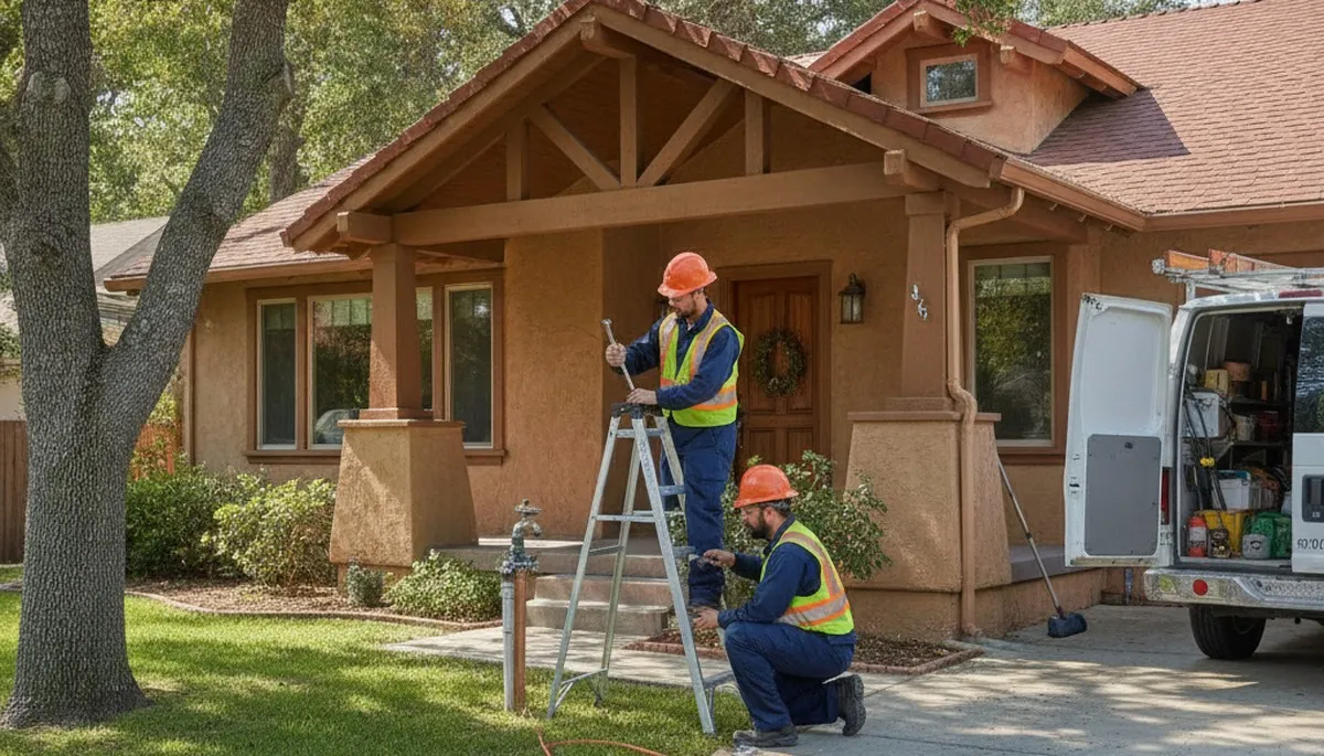 Sacramento, CA plumber repairing a residential plumbing issue for local plumbing repair service