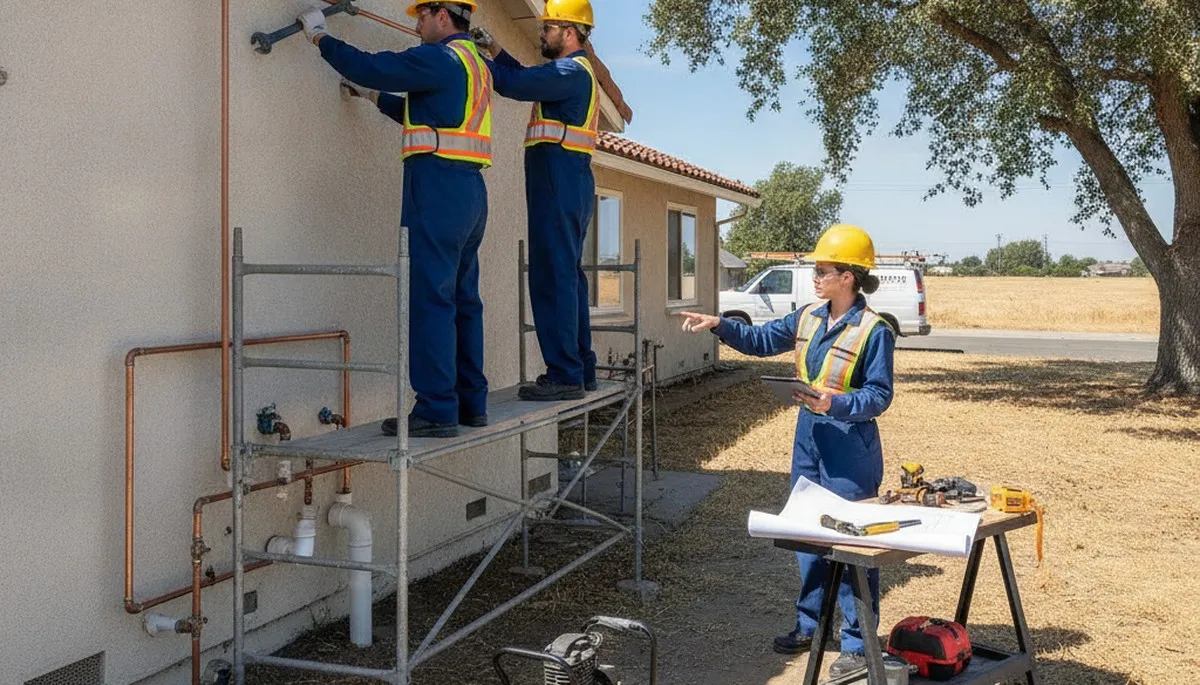Sacramento, CA plumber repairing a residential plumbing issue for local plumbing repair service