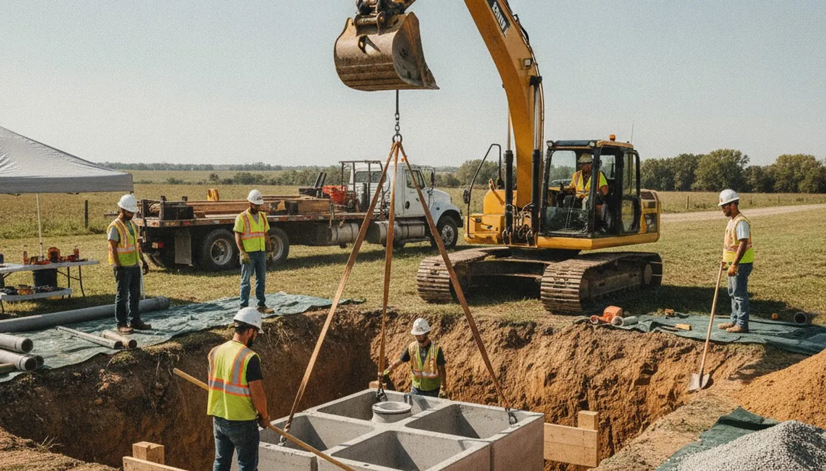 Septic tank installation service in Sacramento, CA by professional plumbers for homes and properties