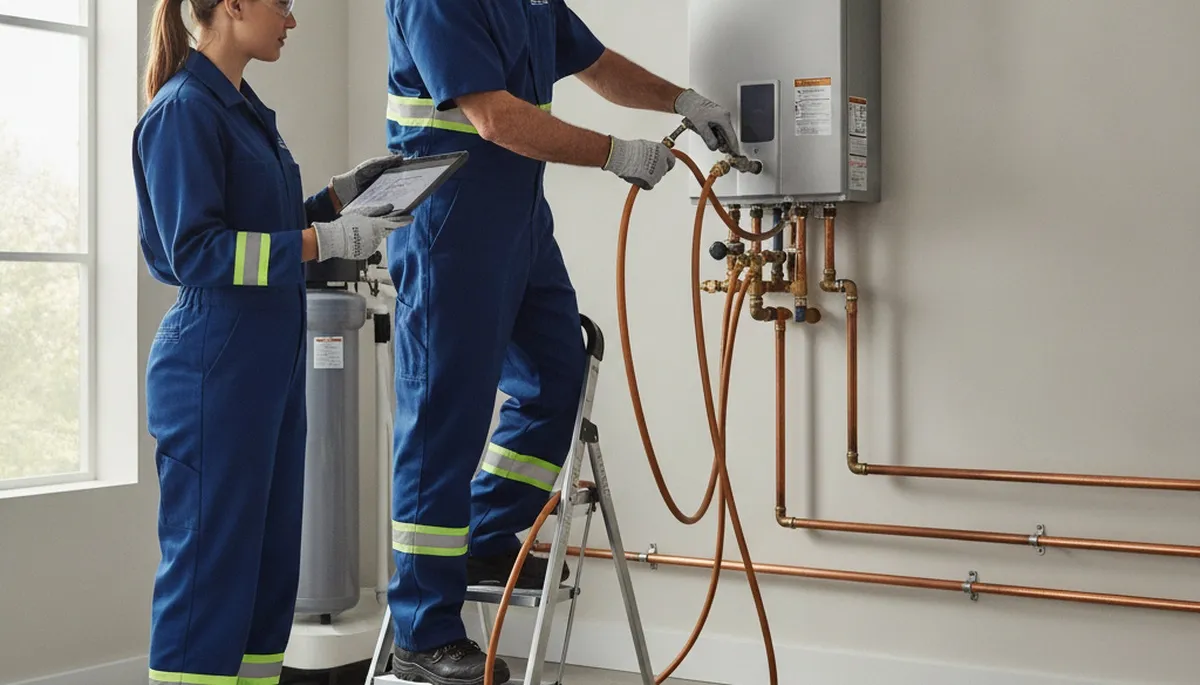 Tankless water heater service by Sacramento, CA plumbers for on-demand hot water installation and repair